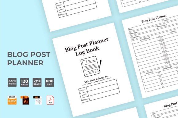 Download Blog Post Planner Journal KDP Interior - Kdp Collection