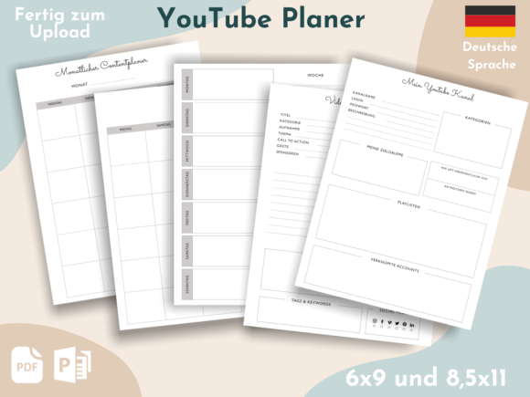 Download YouTube Planer | German KDP Interior - Kdp Collection