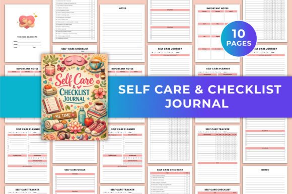 Download Self Care &amp; Checklist Journal Canva KDP - Kdp Collection