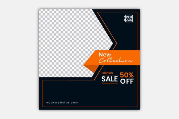 Download Orange and Back Social Media Post - Media post Collection