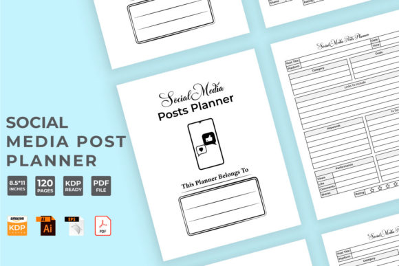 Download Social Media Post Tracker KDP Interior - Media post Collection