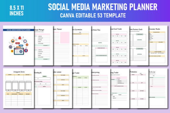 Download Social Media Marketing Planner Canva KDP - Kdp Collection