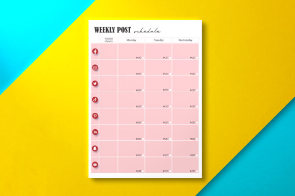 Download Weekly Social Media Post Schedule, KDP - Media post Collection