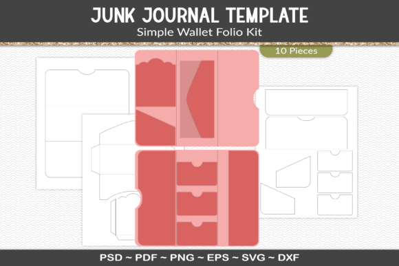 Download Junk Journal Folio Template Kit - Template kit Collection