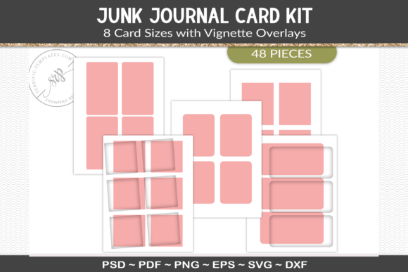 Download Junk Journal Cards Template Kit - Template kit Collection